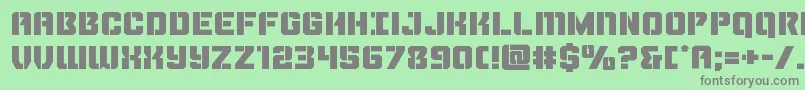 Thundertrooperexpand Font – Gray Fonts on Green Background