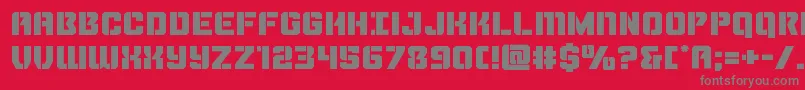 Thundertrooperexpand-Schriftart – Graue Schriften auf rotem Hintergrund