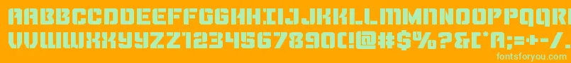 Thundertrooperexpand Font – Green Fonts on Orange Background