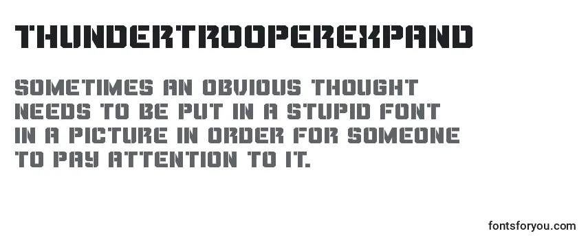 Überblick über die Schriftart Thundertrooperexpand