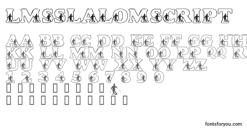 LmsSlalomScript-fontti – aakkoset, numerot, erikoismerkit