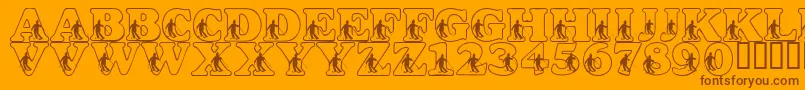 LmsSlalomScript Font – Brown Fonts on Orange Background