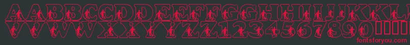 Шрифт LmsSlalomScript – красные шрифты на чёрном фоне
