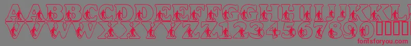 Шрифт LmsSlalomScript – красные шрифты на сером фоне