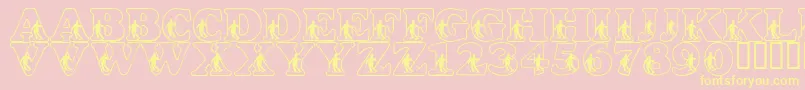 LmsSlalomScript Font – Yellow Fonts on Pink Background
