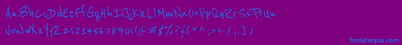 Reeniebeanie-Schriftart – Blaue Schriften auf violettem Hintergrund