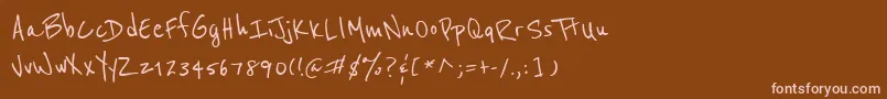 Reeniebeanie Font – Pink Fonts on Brown Background