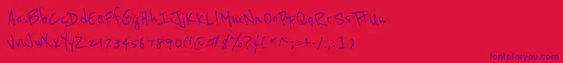 Reeniebeanie Font – Purple Fonts on Red Background
