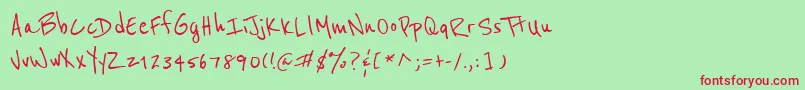 Шрифт Reeniebeanie – красные шрифты на зелёном фоне