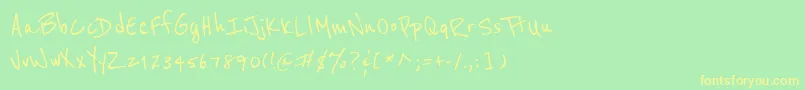 Reeniebeanie Font – Yellow Fonts on Green Background