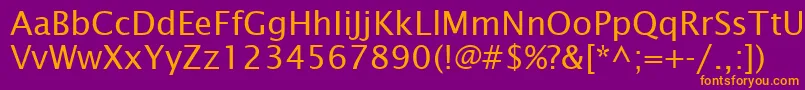 LucidaSansRegular Font – Orange Fonts on Purple Background