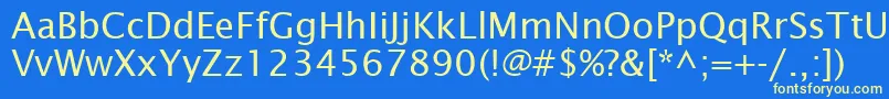 Шрифт LucidaSansRegular – жёлтые шрифты на синем фоне