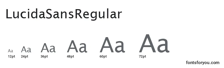 Размеры шрифта LucidaSansRegular