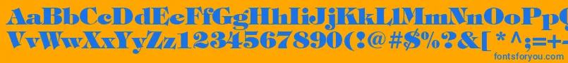 SophisticateUltraSsiBlack Font – Blue Fonts on Orange Background