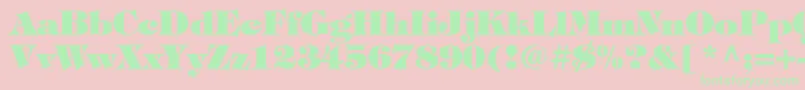 SophisticateUltraSsiBlack Font – Green Fonts on Pink Background