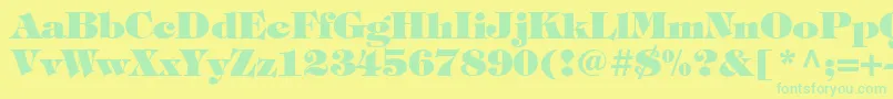 SophisticateUltraSsiBlack Font – Green Fonts on Yellow Background