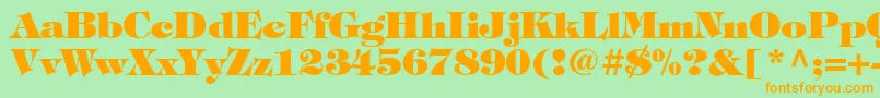 SophisticateUltraSsiBlack Font – Orange Fonts on Green Background