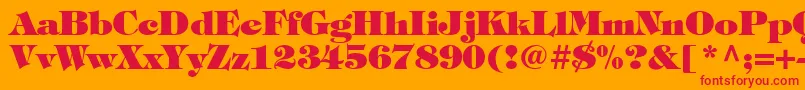 SophisticateUltraSsiBlack Font – Red Fonts on Orange Background