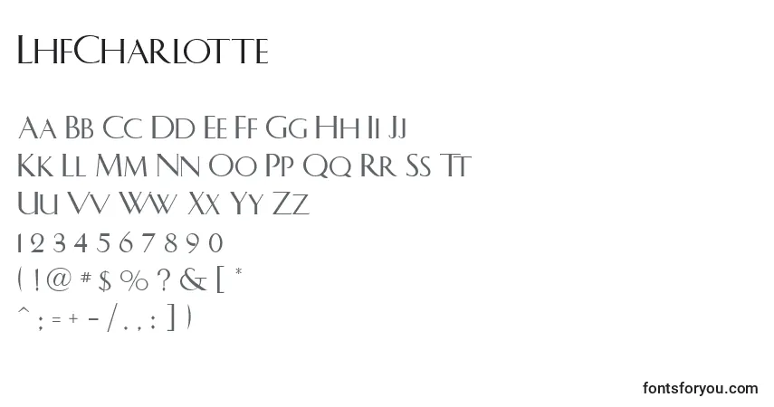LhfCharlotte-fontti – aakkoset, numerot, erikoismerkit