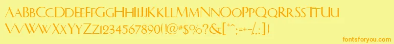 LhfCharlotte Font – Orange Fonts on Yellow Background