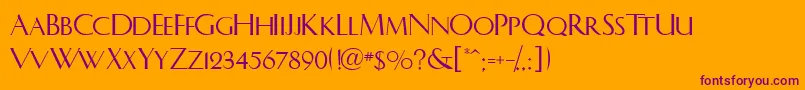 LhfCharlotte Font – Purple Fonts on Orange Background