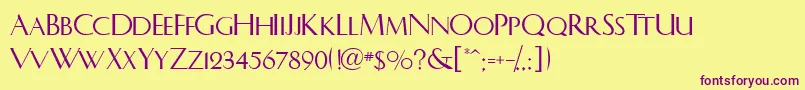 LhfCharlotte Font – Purple Fonts on Yellow Background