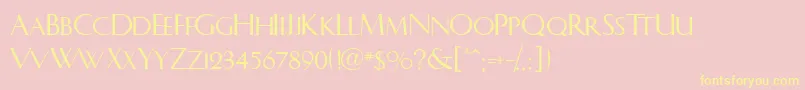 LhfCharlotte Font – Yellow Fonts on Pink Background