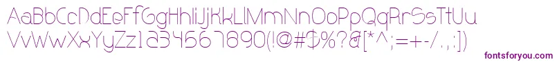 Olgassys-fontti – violetit fontit valkoisella taustalla