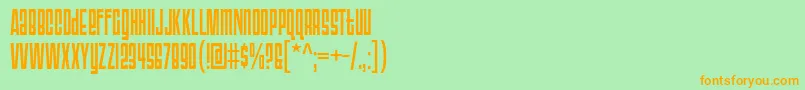 Triac71-fontti – oranssit fontit vihreällä taustalla