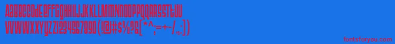 Triac71 Font – Red Fonts on Blue Background