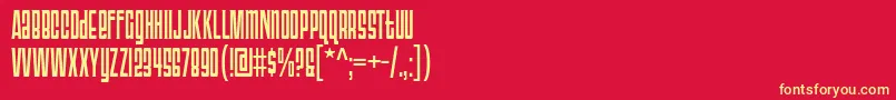 Triac71 Font – Yellow Fonts on Red Background
