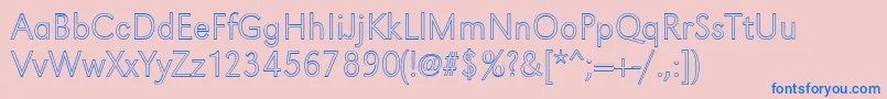 GroteskouXlightRegular Font – Blue Fonts on Pink Background