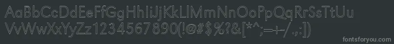 GroteskouXlightRegular Font – Gray Fonts on Black Background