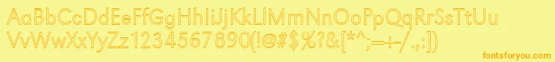 GroteskouXlightRegular Font – Orange Fonts on Yellow Background