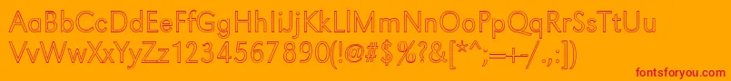 GroteskouXlightRegular Font – Red Fonts on Orange Background