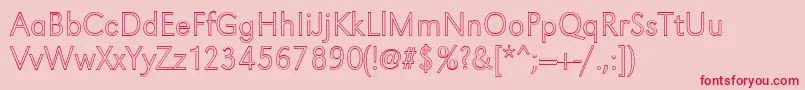 GroteskouXlightRegular Font – Red Fonts on Pink Background