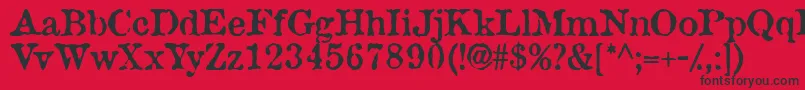 フォントWantadssk – 赤い背景に黒い文字