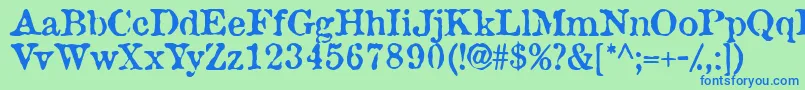 フォントWantadssk – 青い文字は緑の背景です。