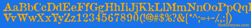 Wantadssk Font – Orange Fonts on Blue Background