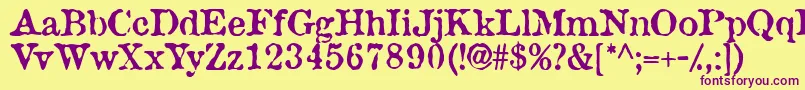 Wantadssk Font – Purple Fonts on Yellow Background