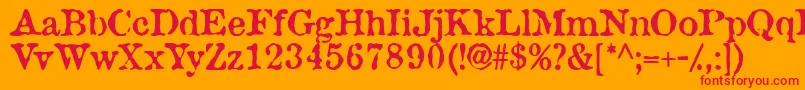 フォントWantadssk – オレンジの背景に赤い文字