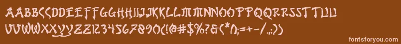 Bushidob Font – Pink Fonts on Brown Background