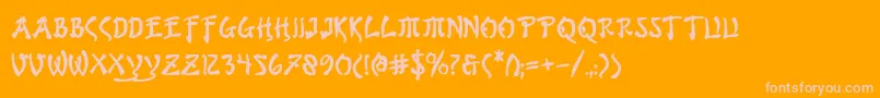Bushidob Font – Pink Fonts on Orange Background