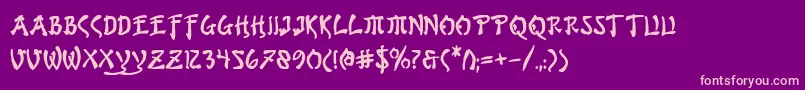Bushidob Font – Pink Fonts on Purple Background