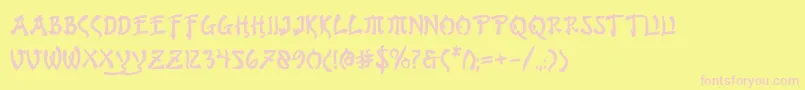 Bushidob Font – Pink Fonts on Yellow Background