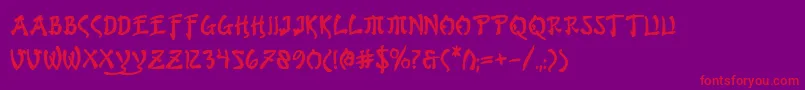 fuente Bushidob – Fuentes Rojas Sobre Fondo Morado