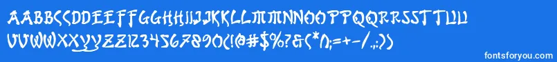 Bushidob Font – White Fonts on Blue Background