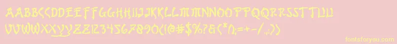 Bushidob Font – Yellow Fonts on Pink Background