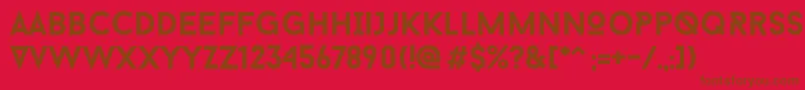 フォントBaronNeueBold – 赤い背景に茶色の文字