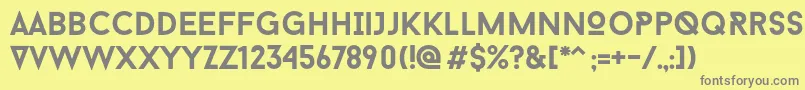 フォントBaronNeueBold – 黄色の背景に灰色の文字